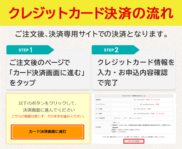 クレジットカード決済流れ